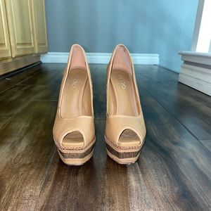 Aldo Shoes Aldo Cognac Tan Nude Platform Pump Heel Size Poshmark